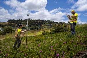 land surveyors working